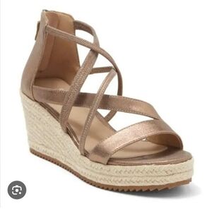 Eileen fisher wanda metallic suede espadrille